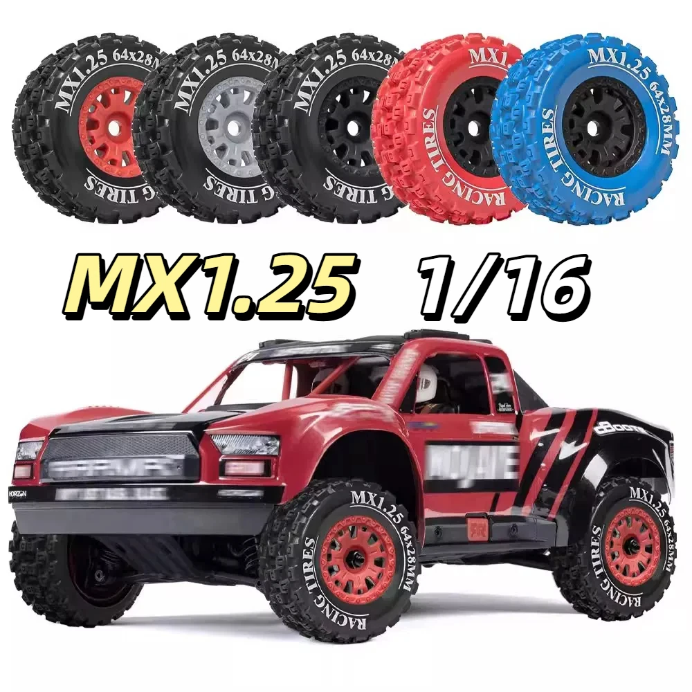 Шины Arrma MX1.25 для радиоуправляемых гоночных машин (шорт-корс), 64 мм, 28 мм, 12 мм, с шестигранным креплением, предустановленные, для радиоуправляемых внедорожных машин 1/16 Mojave Grom, красные, синие
Шины Arrma MX1.25 для радиоуправляемых гоночных машин (шорт-корс), 64 мм, 28 мм, 12 мм, с шестигранным креплением, предустановленные, для радиоуправляемых внедорожных машин 1/16 Mojave Grom, красные, синие