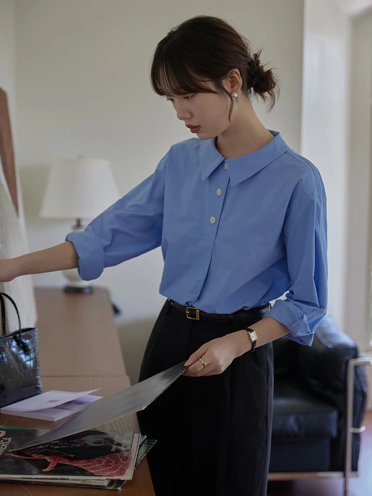 Moriirose Pure Cotton Long Sve irt Overhead Tee Button Blue Pink Women's Comfortable Breathable Straight Cut irt
Moriirose Pure Cotton Long Sve irt Overhead Tee Button Blue Pink Women's Comfortable Breathable Straight Cut irt