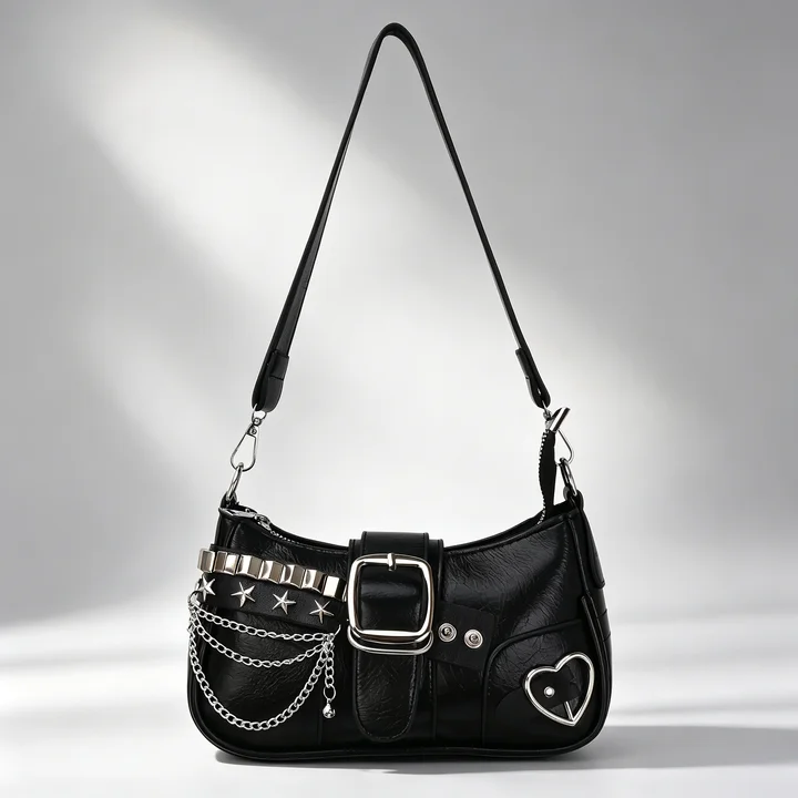 Korean Style Women's PU Shoulder Bag Detachable Chain Strap with Star Decor & Zipper Multi-purpose Travel Crossbody Сумка Y2k
Korean Style Women's PU Shoulder Bag Detachable Chain Strap with Star Decor & Zipper Multi-purpose Travel Crossbody Сумка Y2k