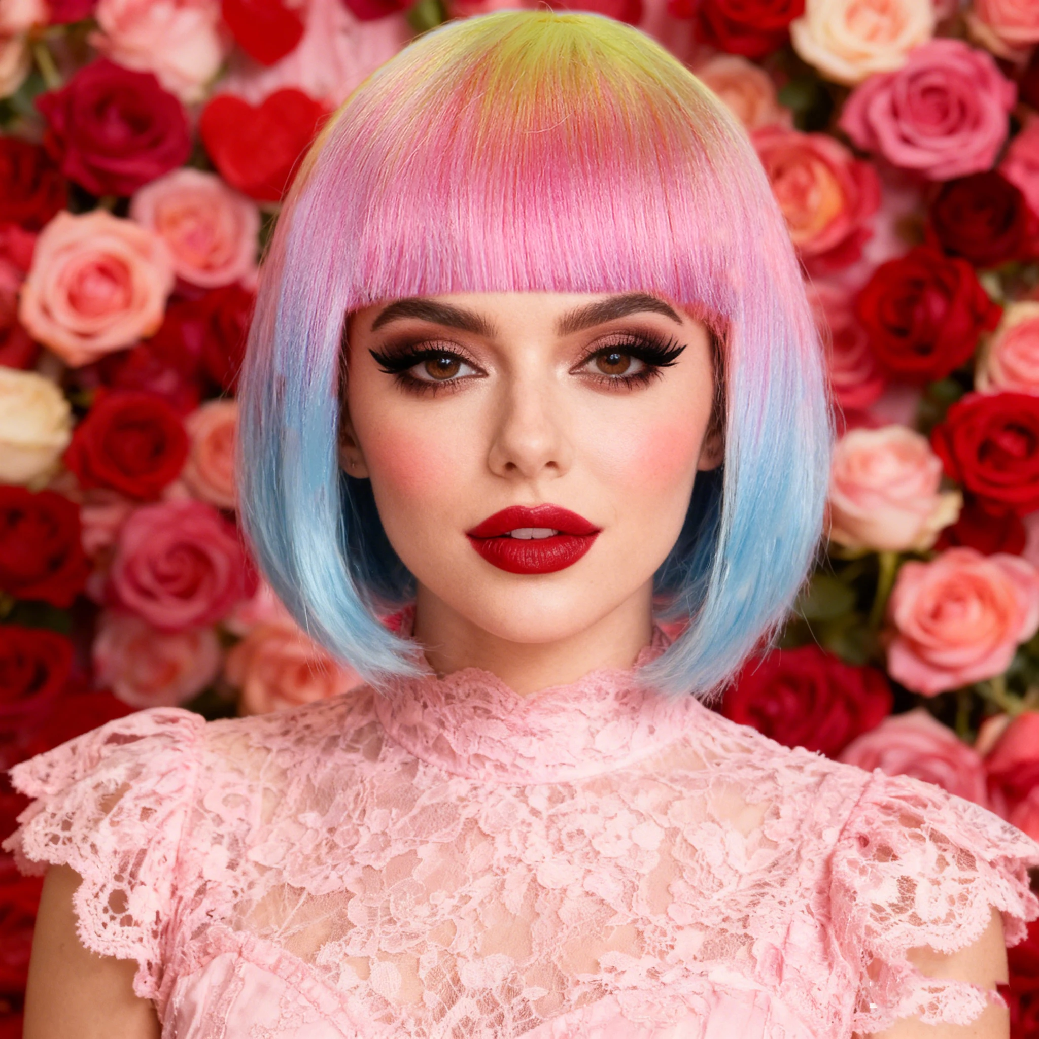 Rainbow Gradient Bob Cosplay Wig with Bangs Synthetic Colorful Wig for Women | Ideal for Valentine’s Day Playful Date Looks
Rainbow Gradient Bob Cosplay Wig with Bangs Synthetic Colorful Wig for Women | Ideal for Valentine’s Day Playful Date Looks