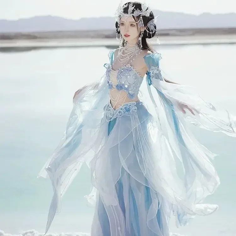 New original Hanfu dress exotic mermaid princess gradual print embroidery Chinese elements fairy cosplay costume set 2025
New original Hanfu dress exotic mermaid princess gradual print embroidery Chinese elements fairy cosplay costume set 2025