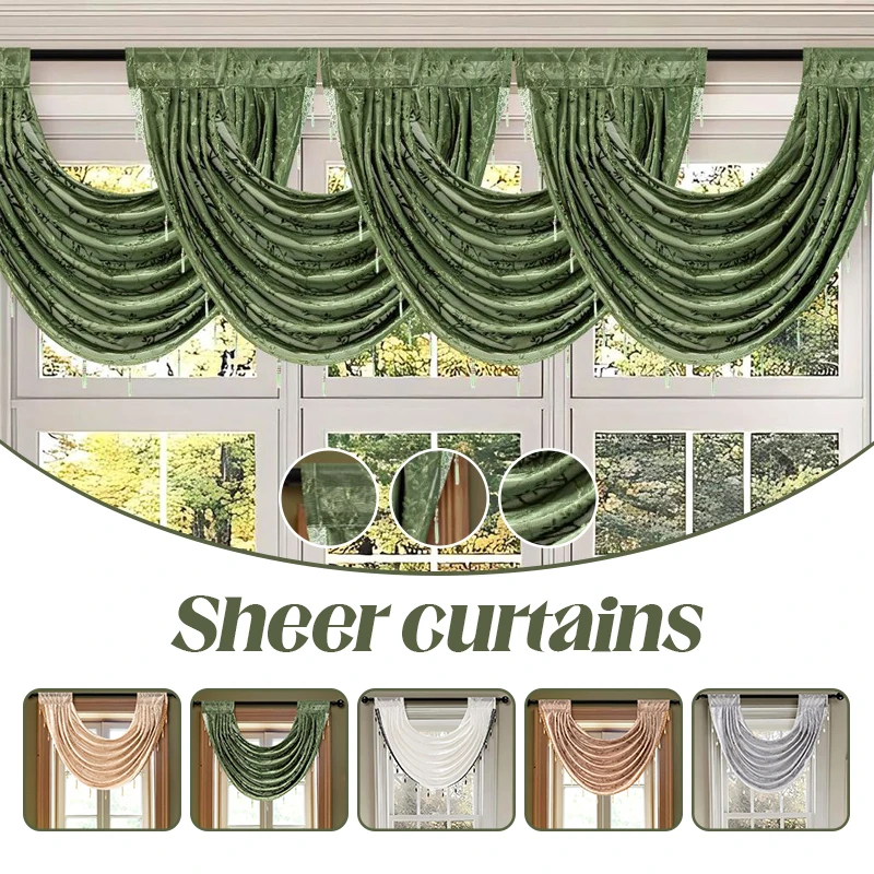 1pc Jacquard Valance Rod-Tie Knit Sheer Curtain Wave Drapery American-Style Valance 140x60cm
1pc Jacquard Valance Rod-Tie Knit Sheer Curtain Wave Drapery American-Style Valance 140x60cm