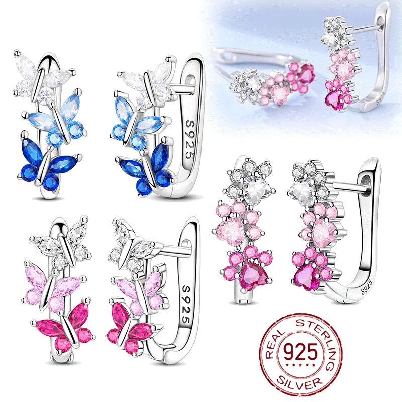 925 Sterling Silver CZ Zircon Earrings Butterfly Claw Hoop Earrings for Women Engagement Wedding Birthday Gift Party Jewelry
925 Sterling Silver CZ Zircon Earrings Butterfly Claw Hoop Earrings for Women Engagement Wedding Birthday Gift Party Jewelry