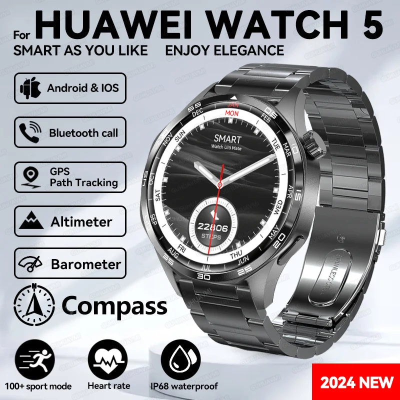 Для Huawei Watch 5pro SmartWatch Мужчины 360*360 HD Экран BT Вызов NFC IP68 Водонепроницаемые умные часы с пульсометром и кислородом в крови 2024 Новинка
Для Huawei Watch 5pro SmartWatch Мужчины 360*360 HD Экран BT Вызов NFC IP68 Водонепроницаемые умные часы с пульсометром и кислородом в крови 2024 Новинка