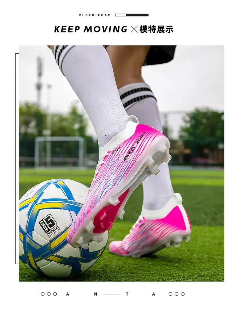 Outdoor Professional Soccer Boots Wear Resistant Anti Collision Toe Non Slip Studded Sole Breathable Grassland Competition Shoes
Outdoor Professional Soccer Boots Wear Resistant Anti Collision Toe Non Slip Studded Sole Breathable Grassland Competition Shoes