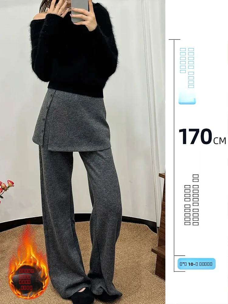 Женские брюки больших размеров на флисовой подкладке для осени и зимы, широкие повседневные брюки-клеш, удобные свободные брюки, скрывающие недостатки фигуры
Женские брюки больших размеров на флисовой подкладке для осени и зимы, широкие повседневные брюки-клеш, удобные свободные брюки, скрывающие недостатки фигуры