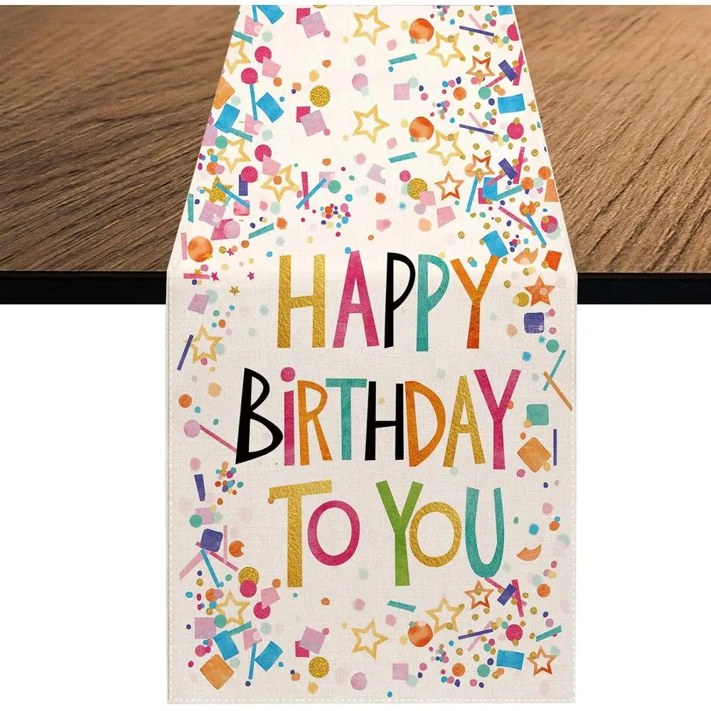 Happy Birthday Table Runner,Spring Summer Holiday Dining Table Runners for Home Party Décor 13x108 Inch
Happy Birthday Table Runner,Spring Summer Holiday Dining Table Runners for Home Party Décor 13x108 Inch