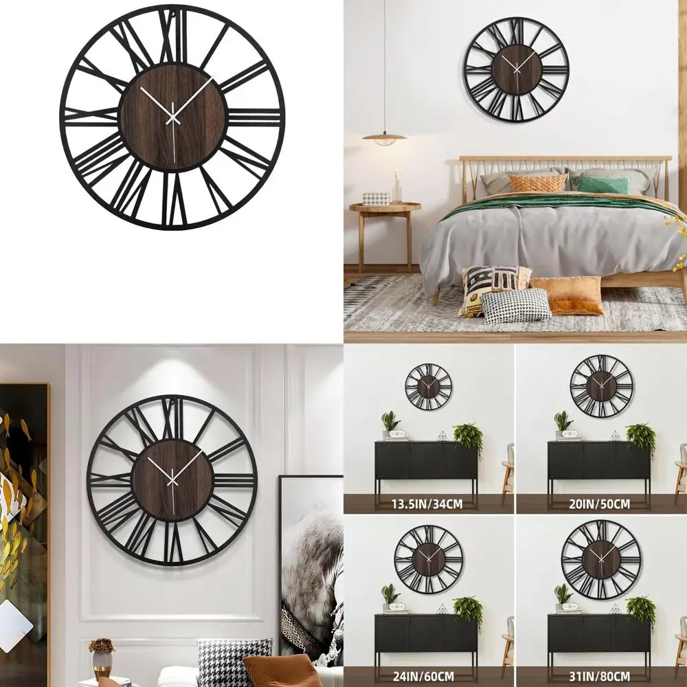 24 Silent Modern Vintage Wall Clock, Battery-Powered Oversized Timepiece for Home Decor
24 Silent Modern Vintage Wall Clock, Battery-Powered Oversized Timepiece for Home Decor