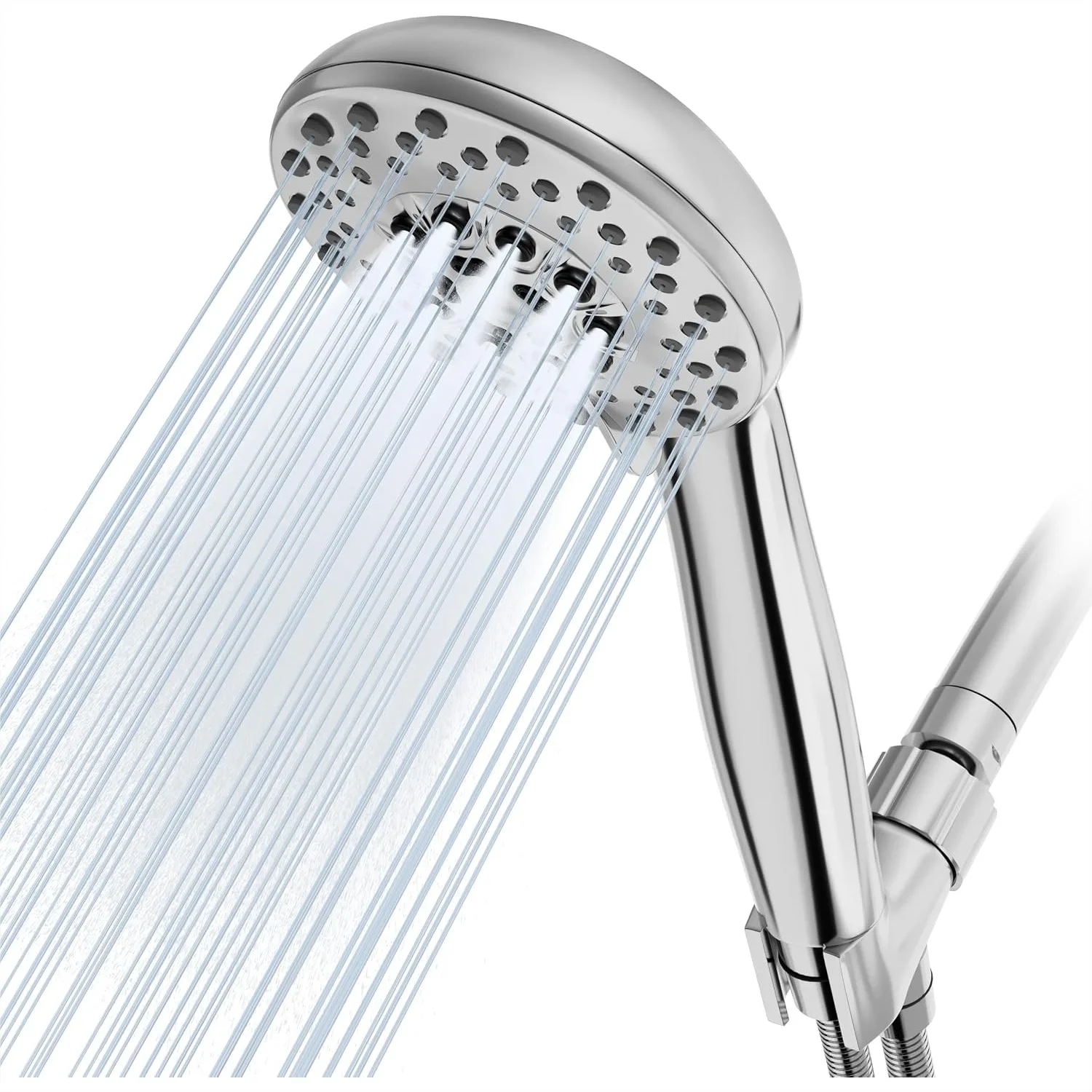 High Pressure Shower Head with 59'' Stainless Steel Hose, 5 Spray Modes, Adjustable Bracket & Non-Clogging Nozzles
High Pressure Shower Head with 59'' Stainless Steel Hose, 5 Spray Modes, Adjustable Bracket & Non-Clogging Nozzles