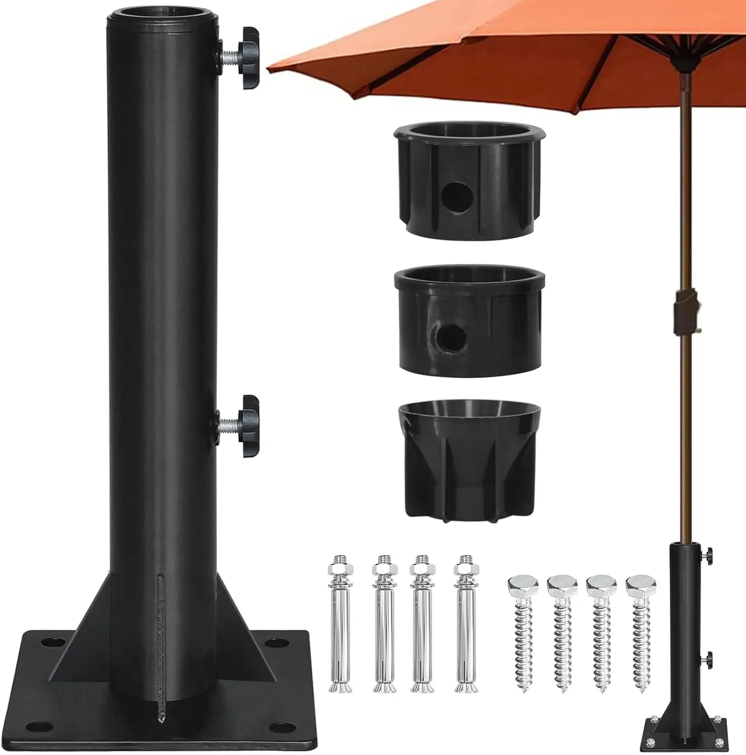 Heavy Duty Patio Umbrella Stand for 1.5-1.9 Inch Poles, Deck Mount Umbrella Base with Stainless Steel Hardware
Heavy Duty Patio Umbrella Stand for 1.5-1.9 Inch Poles, Deck Mount Umbrella Base with Stainless Steel Hardware