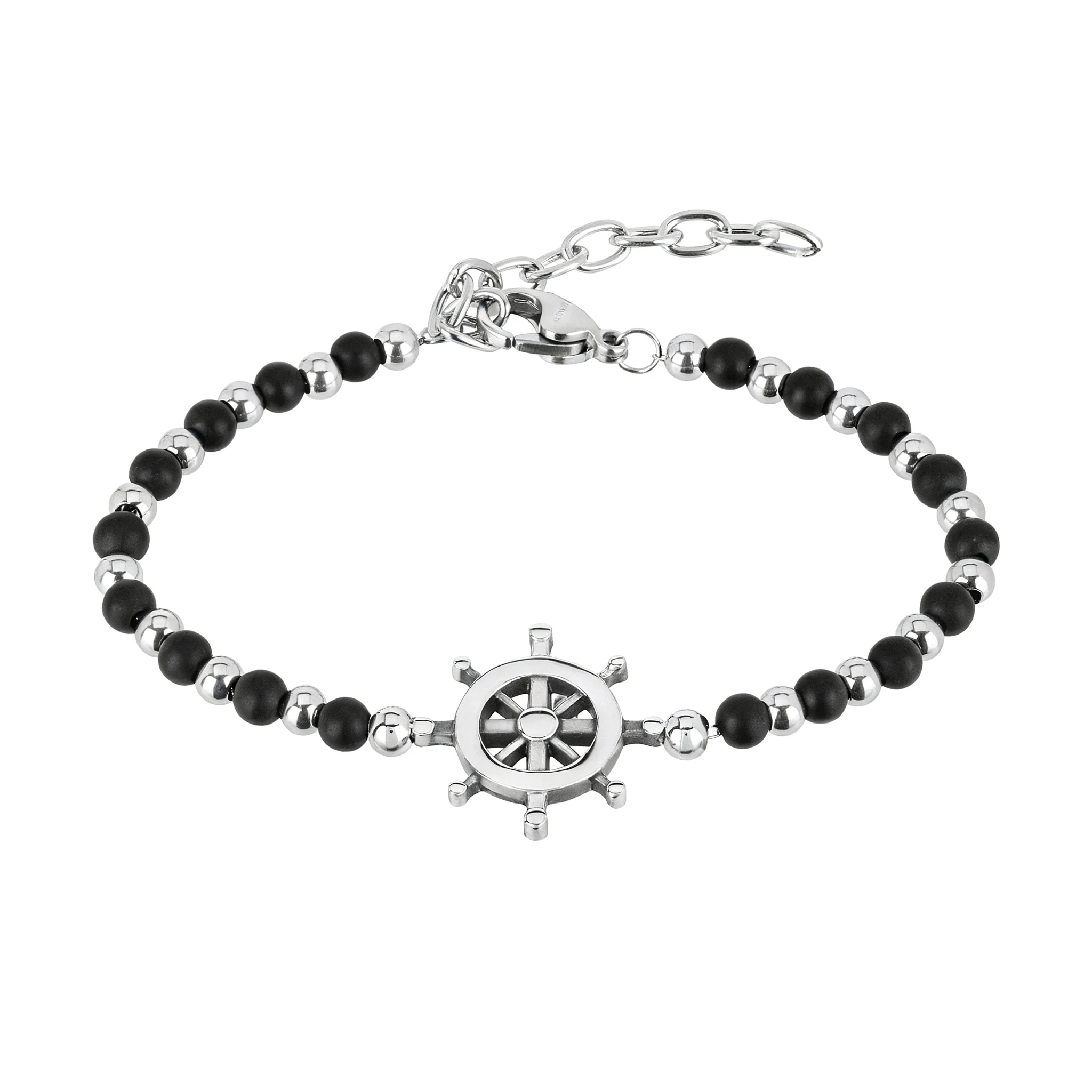 Runda Men's Black Obsidian Bracelet with Adjustable Stainless Steel Rudder Charm Bead Luxury Accessory Size 22
Runda Men's Black Obsidian Bracelet with Adjustable Stainless Steel Rudder Charm Bead Luxury Accessory Size 22