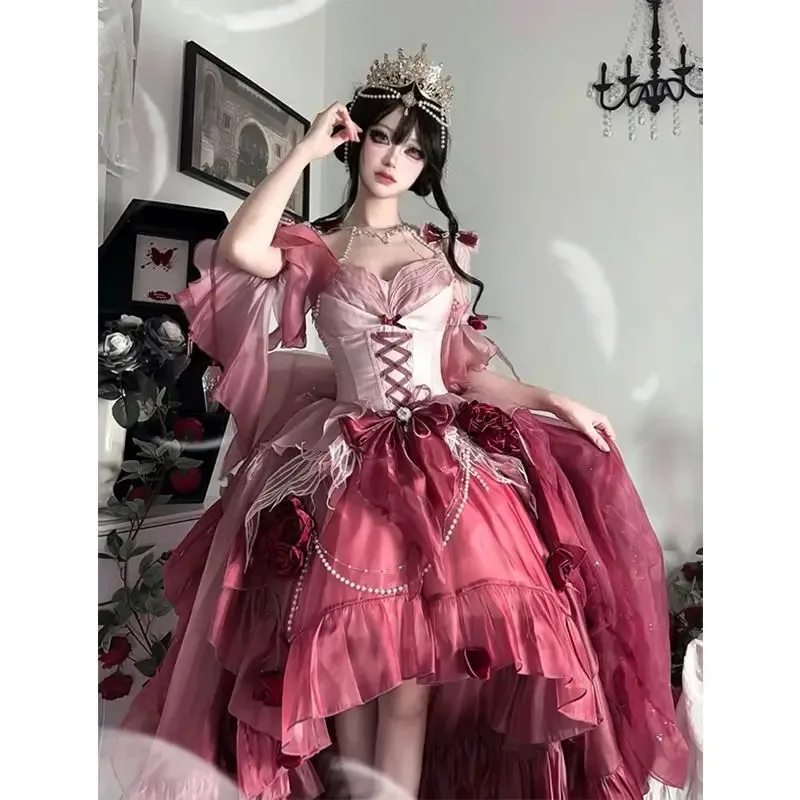 25COSPrincess Dress Christmas Outfit New Year Gradient Plum Blossom Red Lolita Dress Flower Wedding Noble Daughter's Evening Gow
25COSPrincess Dress Christmas Outfit New Year Gradient Plum Blossom Red Lolita Dress Flower Wedding Noble Daughter's Evening Gow