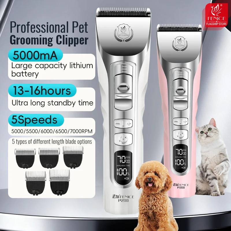 Fenice Cordless Rechargeable LCD Pet Grooming Clippers Professional Dog Hair Cutting Machine Animal Hair Trimmer Shaver Set
Fenice Cordless Rechargeable LCD Pet Grooming Clippers Professional Dog Hair Cutting Machine Animal Hair Trimmer Shaver Set