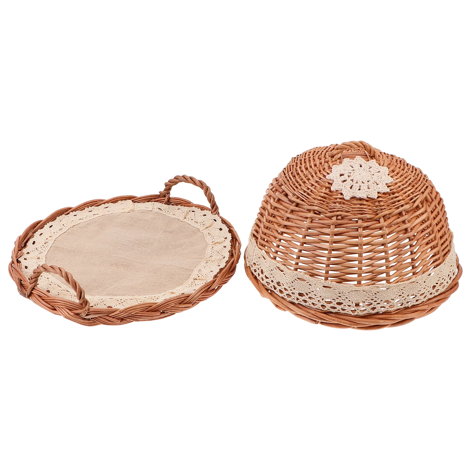 Rattan Food Cover Basket Round H woven Bread Container Tray Protective Cake Pan Storage Waterproof Dust proof Mosquito
Rattan Food Cover Basket Round H woven Bread Container Tray Protective Cake Pan Storage Waterproof Dust proof Mosquito