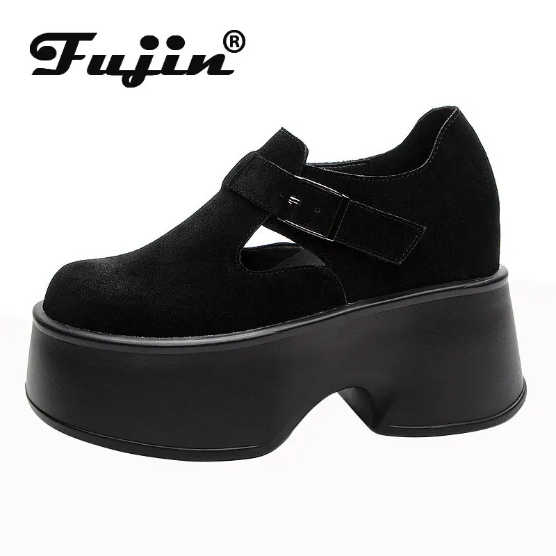 Fujin 11cm Natural Genuine Leather Super Thick Sole Platform Wedge Women Buckle Autumn Spring Hidden Heels Fashion Ladies Shoes
Fujin 11cm Natural Genuine Leather Super Thick Sole Platform Wedge Women Buckle Autumn Spring Hidden Heels Fashion Ladies Shoes