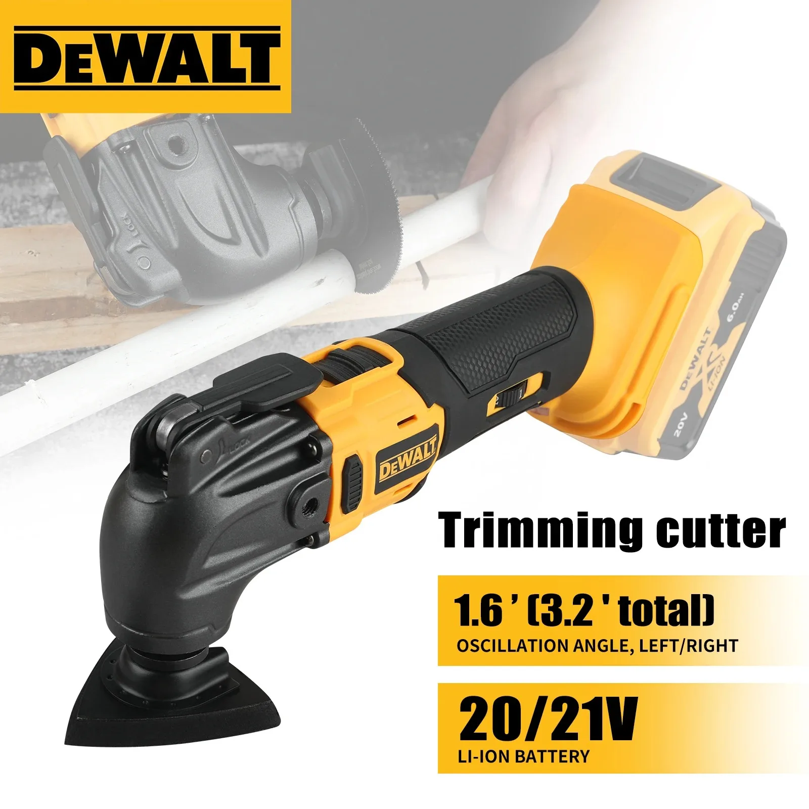 DEWALT 20V MAX Cordless Oscillating Tool 3.2° Angle 6-Speed Multi-Material Trimmer/Cutter for Workshop And Home Renovation
DEWALT 20V MAX Cordless Oscillating Tool 3.2° Angle 6-Speed Multi-Material Trimmer/Cutter for Workshop And Home Renovation