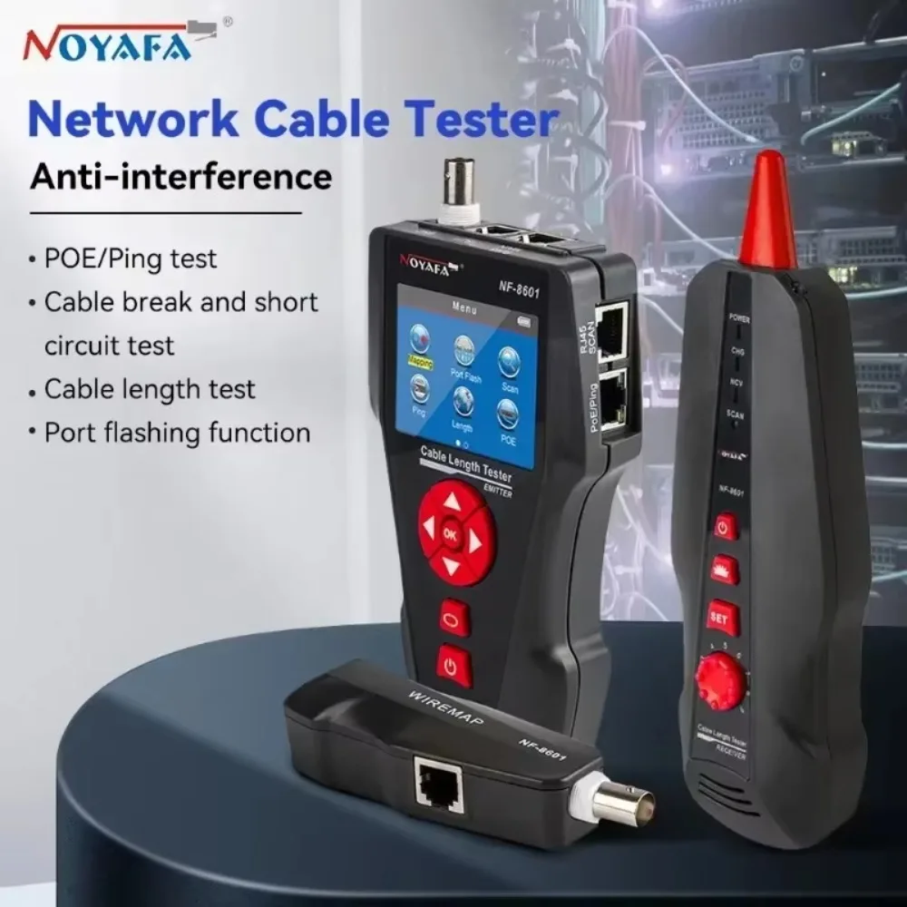 NOYAFA NF-8601S Network Cable Tester Multifunction TDR Length With PoE/PING/Port Voltage Wiremap Tracker Diagnose Tool Detector
NOYAFA NF-8601S Network Cable Tester Multifunction TDR Length With PoE/PING/Port Voltage Wiremap Tracker Diagnose Tool Detector