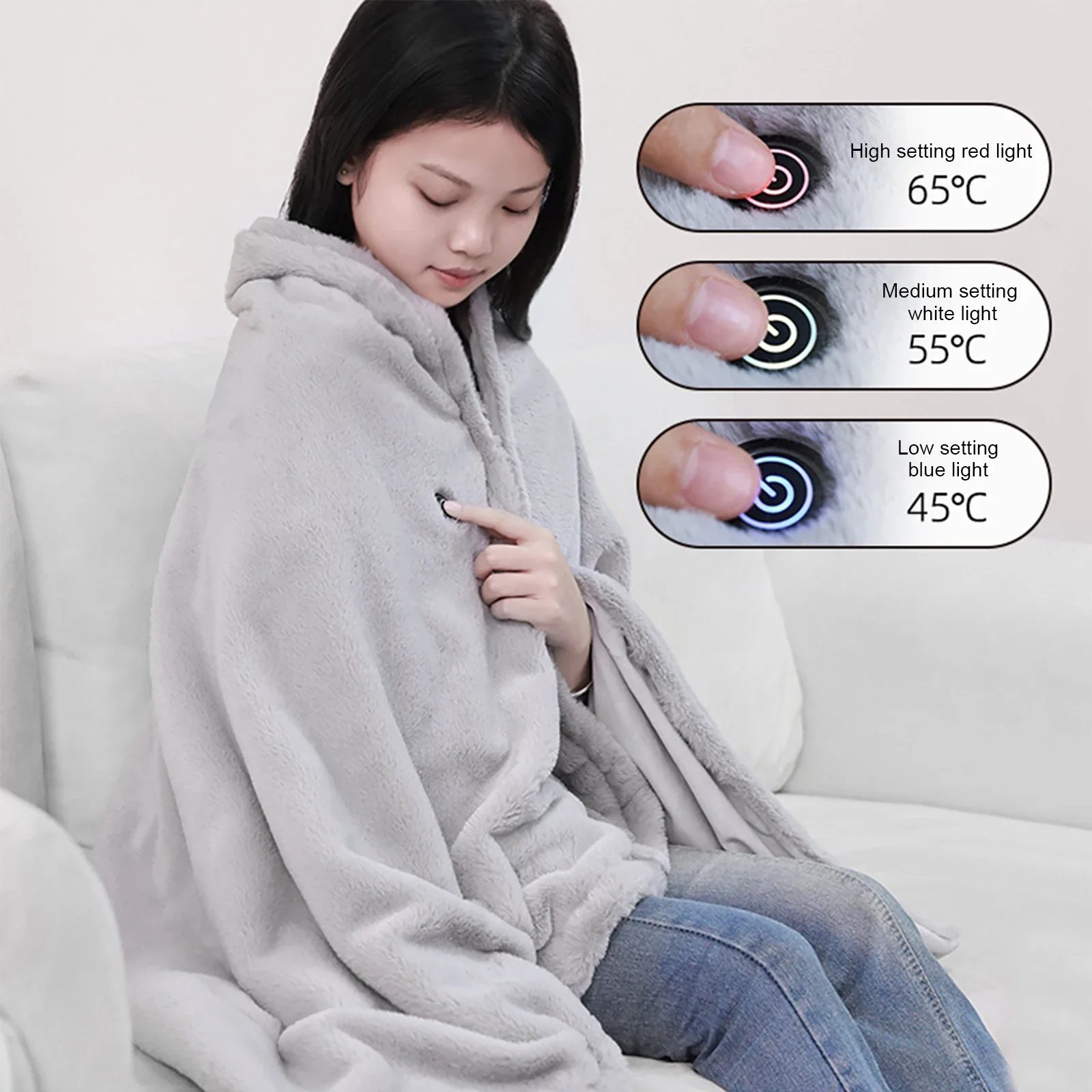 Электрическое одеяло с подогревом, портативная USB-накидка-пончо с 3 режимами нагрева, машинная стирка, для дома и улицы
Электрическое одеяло с подогревом, портативная USB-накидка-пончо с 3 режимами нагрева, машинная стирка, для дома и улицы