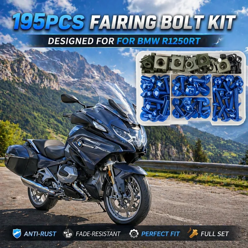 195Pcs Motorcycle Aluminum Fairing Bolt Screws Kit Nut Clips For BMW R1250RT R 1250RT R1250 RT 2018-2020 CNC Fastener Hardware
195Pcs Motorcycle Aluminum Fairing Bolt Screws Kit Nut Clips For BMW R1250RT R 1250RT R1250 RT 2018-2020 CNC Fastener Hardware