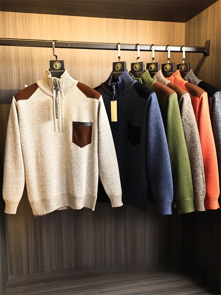 Men's Thiened Fce Lined Knitted Sweater f Zipper Collar Single Flower Tead Autumn Winter Warm Faion Ci Sle Lo...
Men's Thiened Fce Lined Knitted Sweater f Zipper Collar Single Flower Tead Autumn Winter Warm Faion Ci Sle Lo...