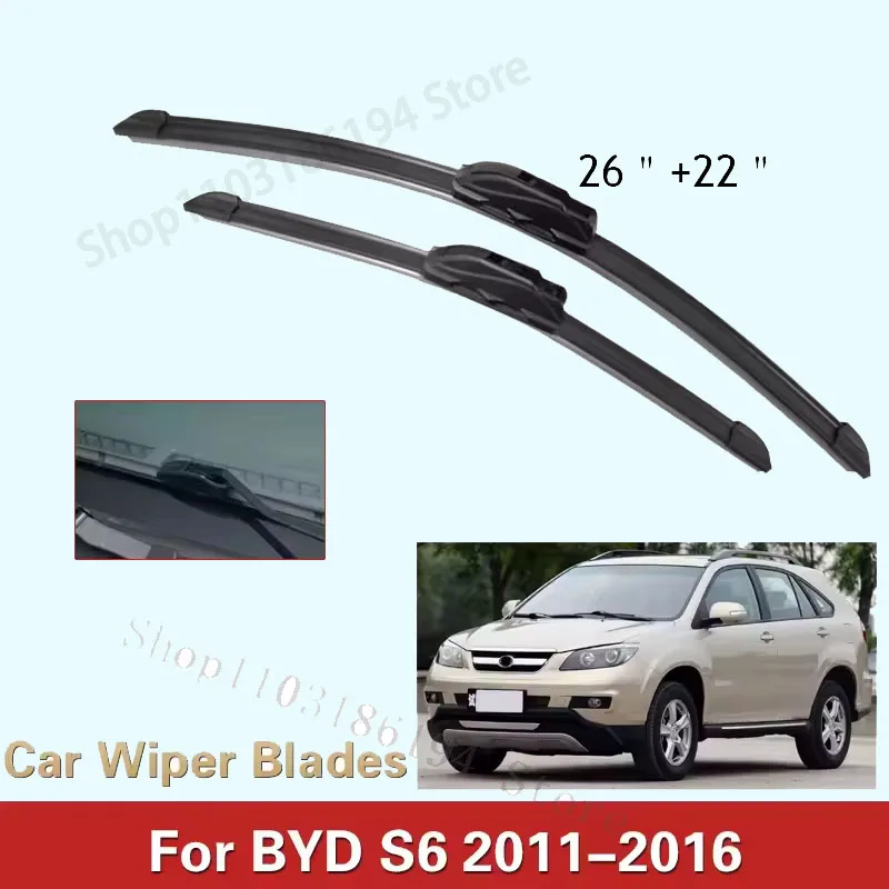 For BYD S6 2011-2016 26"+22"Front Windshield Wiper Blades Brushes Cutter Accessories 2011 2012 2013 2014 2015 2016
For BYD S6 2011-2016 26"+22"Front Windshield Wiper Blades Brushes Cutter Accessories 2011 2012 2013 2014 2015 2016