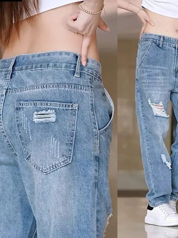 Summer Thin Nine-Tenths Men's Jeans Loose Straight Leg Hole Punching Pants Slimming Long Trousers Casual Wear Youth Style
Summer Thin Nine-Tenths Men's Jeans Loose Straight Leg Hole Punching Pants Slimming Long Trousers Casual Wear Youth Style