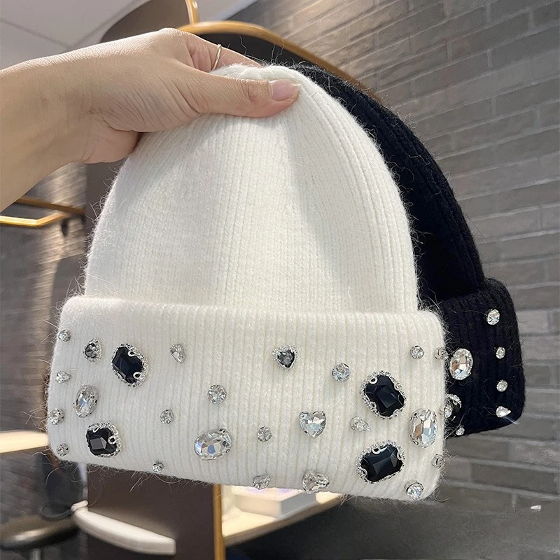 Cold Hat Women's Autumn and Winter Trendy Fashion Rhinestone Wool Hat Warm and Cold Resistant Knitted Hat
Cold Hat Women's Autumn and Winter Trendy Fashion Rhinestone Wool Hat Warm and Cold Resistant Knitted Hat
