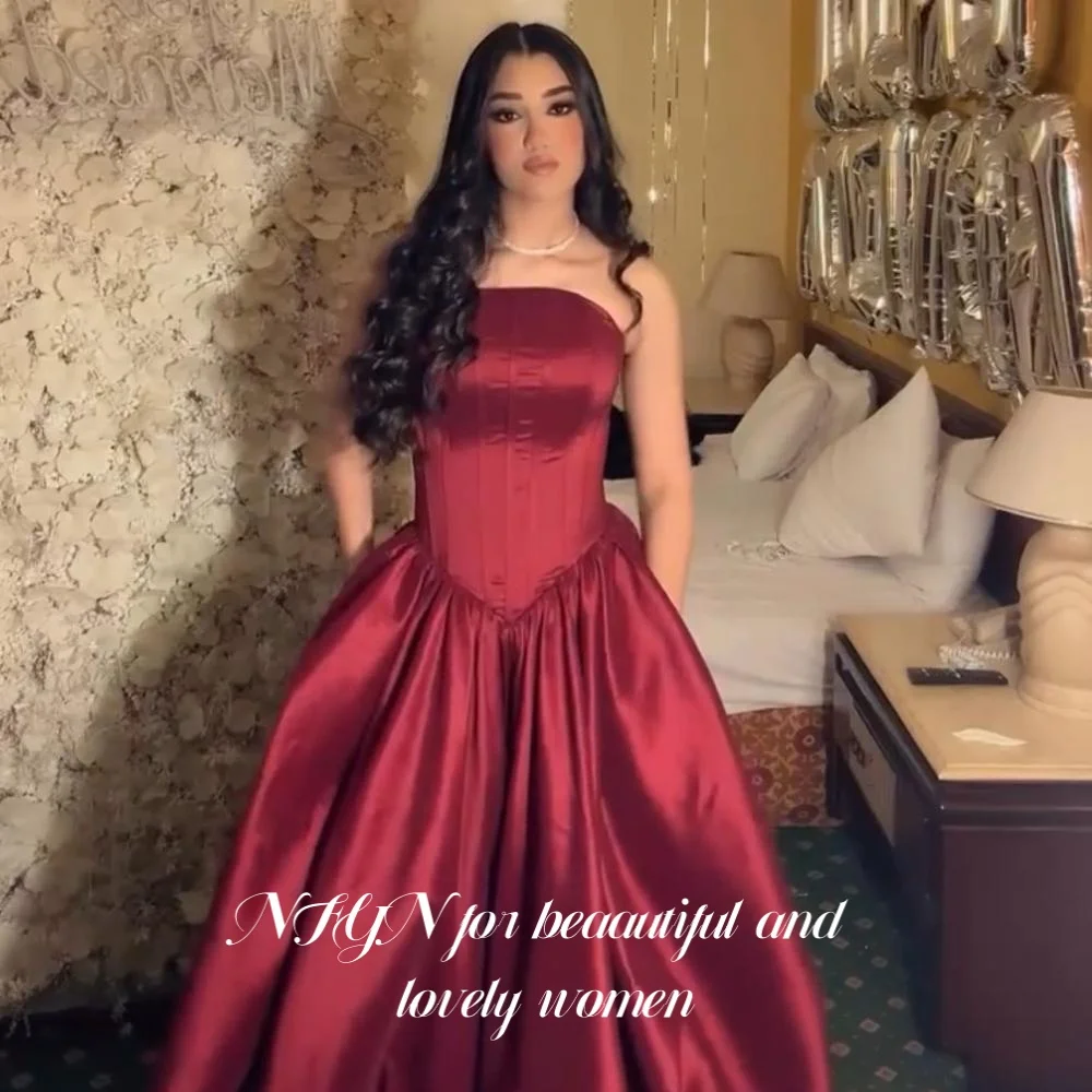 NFYN Red A-Line Evening Dress Strapless Evening Party Dresses Pleats Satin Sleeveless Formal Occasion Dress for Women Customized
NFYN Red A-Line Evening Dress Strapless Evening Party Dresses Pleats Satin Sleeveless Formal Occasion Dress for Women Customized