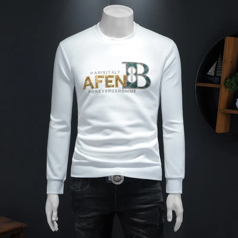 Men's Fashionable Embroidered Base Shirt Trendy Sweatshirt Casual Loose Fit Cotton Polyester Blend Autumn Spring Wear
Men's Fashionable Embroidered Base Shirt Trendy Sweatshirt Casual Loose Fit Cotton Polyester Blend Autumn Spring Wear