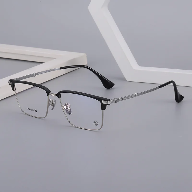 New Fashion Glasses Frames Are Handsome Pure Titanium Material Fashion Big Face Men's and Women's Glasses Full Frame 5405
New Fashion Glasses Frames Are Handsome Pure Titanium Material Fashion Big Face Men's and Women's Glasses Full Frame 5405
