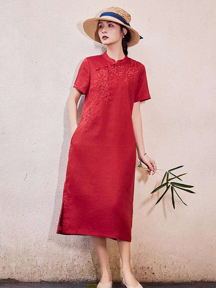 High-End Red Silk Improved Embroidered Dress Women's Fashionable Artistic QiPao Summer Breathable Short Sl...
High-End Red Silk Improved Embroidered Dress Women's Fashionable Artistic QiPao Summer Breathable Short Sl...