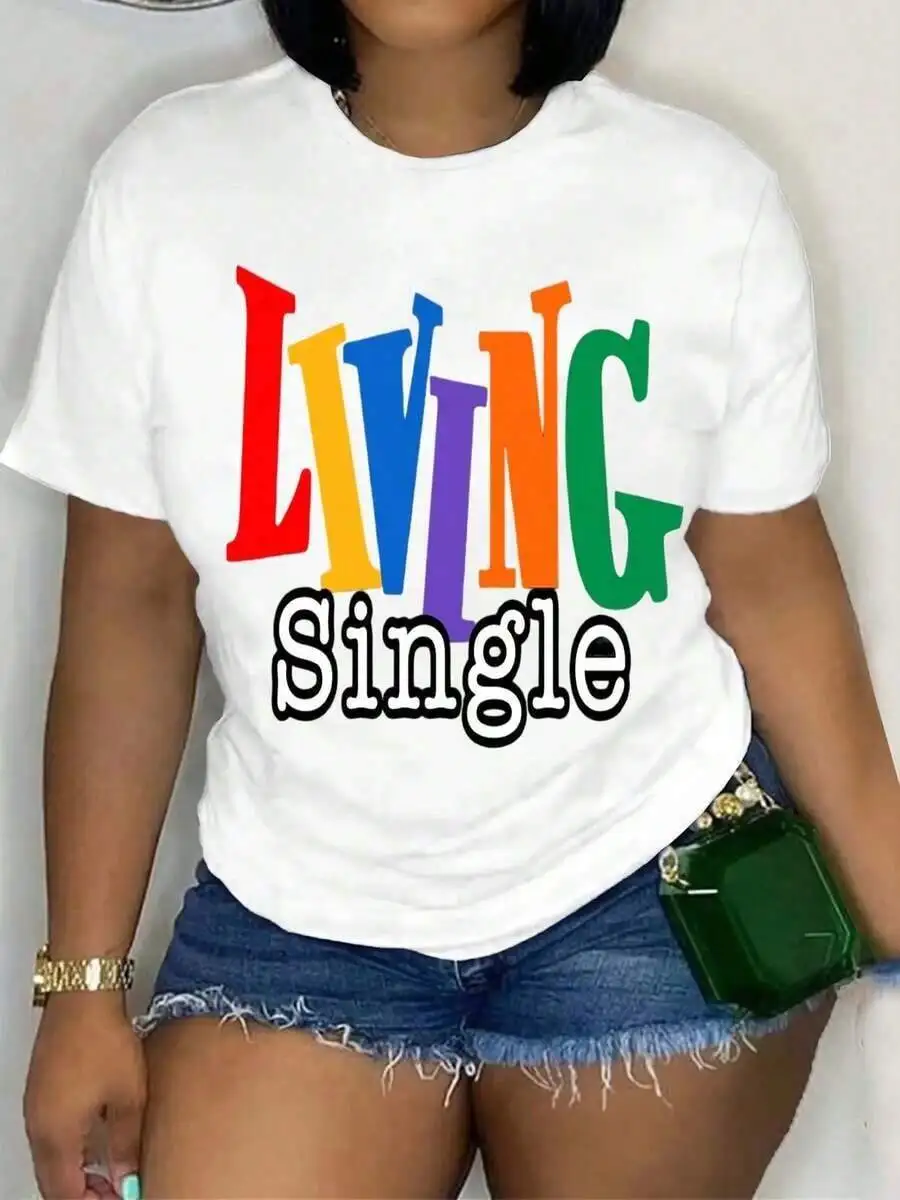 Living Single Graphic Cotton T-Shirt With Rainbow Lettering
Living Single Graphic Cotton T-Shirt With Rainbow Lettering