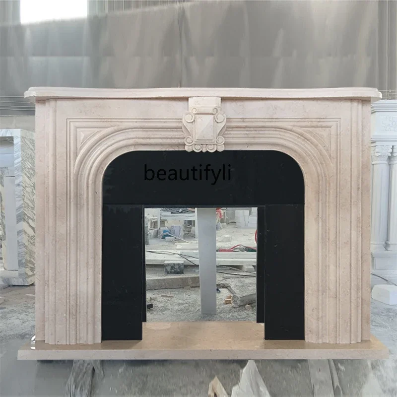 Marble fireplace French retro quiet wind living room stone fireplace European American modern B06
Marble fireplace French retro quiet wind living room stone fireplace European American modern B06