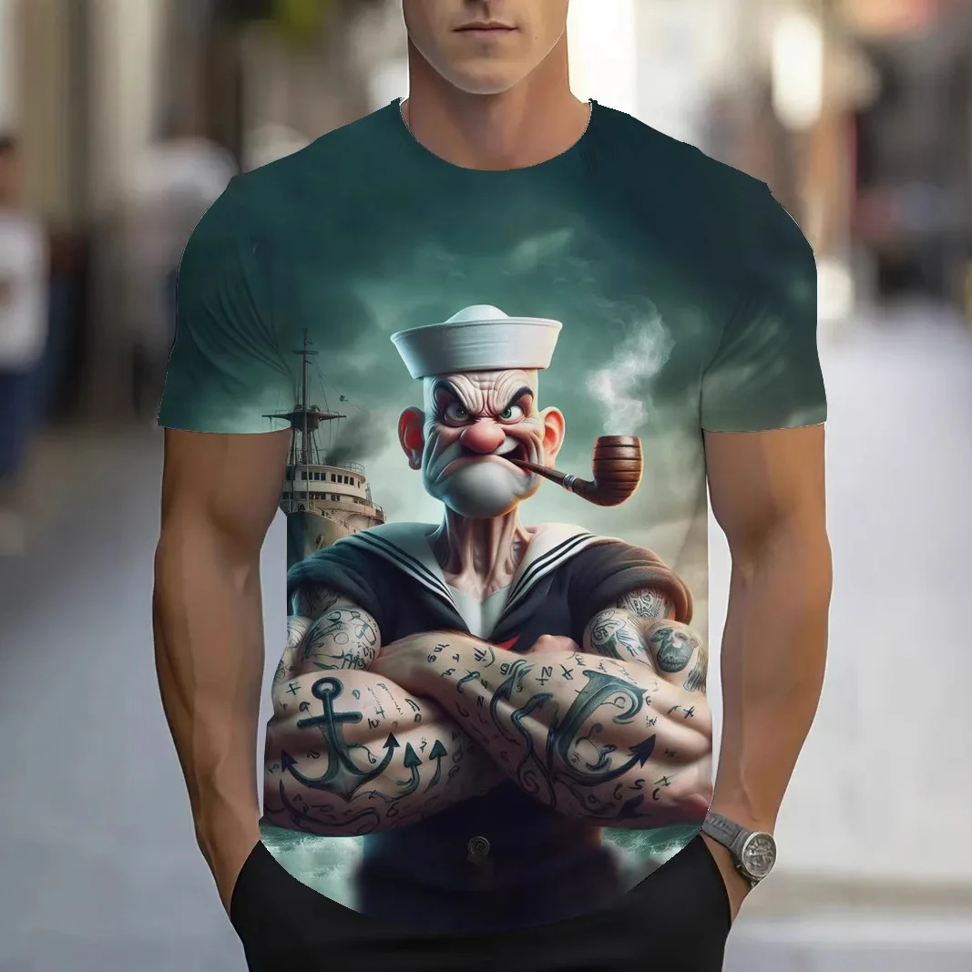 men's summer clothing with 3D printed sailor graphic t shirts round neck Short sleeved tees new in tops funny T shirts for men 
men's summer clothing with 3D printed sailor graphic t shirts round neck Short sleeved tees new in tops funny T shirts for men