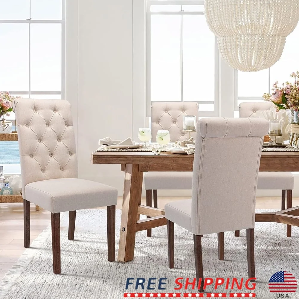 Tufted Dining Chairs Set of 4 Upholstered Kitchen Chairs Comfortable High Back Padded Solid Wood Legs Modern Style Dining Room
Tufted Dining Chairs Set of 4 Upholstered Kitchen Chairs Comfortable High Back Padded Solid Wood Legs Modern Style Dining Room