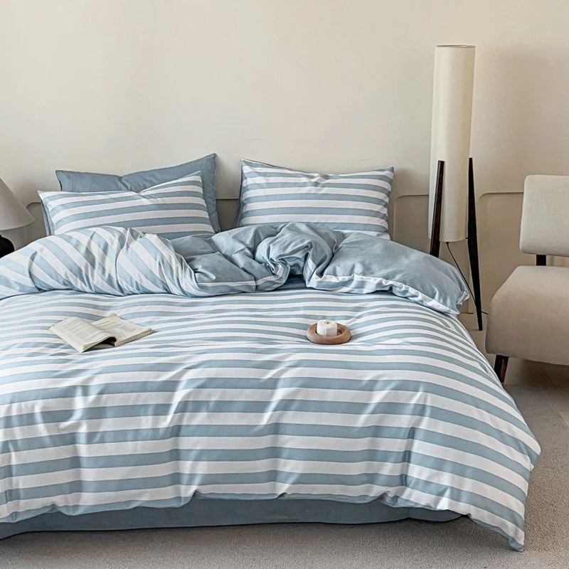 3pcs 100% Cotton Solid Color/two-color/striped/checkered Print Bedding, 1PC Duvet Cover 2PC Pillowcases Soft and Skin-friendly
3pcs 100% Cotton Solid Color/two-color/striped/checkered Print Bedding, 1PC Duvet Cover 2PC Pillowcases Soft and Skin-friendly