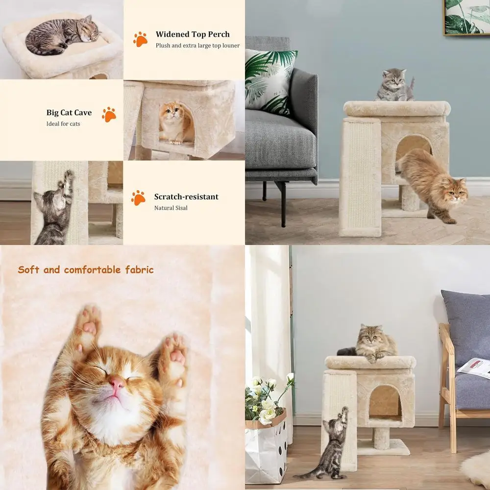 Beige Large Cat Tree for Indoor Cats and Kittens with Scratching Post, Activity Tower, and Cave
Beige Large Cat Tree for Indoor Cats and Kittens with Scratching Post, Activity Tower, and Cave