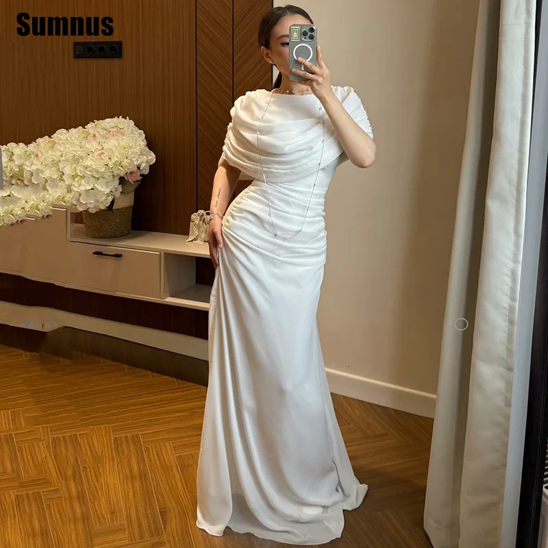 Sumnus Simple Beige Mermaid Evening Dresses O-Neck Pleats Half Sleeves Maxi Chiffon Prom Dress Gala Dress Women 2026 Customized
Sumnus Simple Beige Mermaid Evening Dresses O-Neck Pleats Half Sleeves Maxi Chiffon Prom Dress Gala Dress Women 2026 Customized