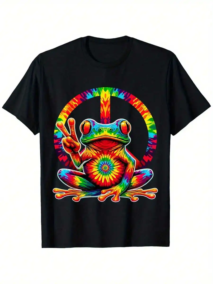 Tie-Dye Hippie Frog Peace Sign T-Shirt For Adults Cotton Short Sleeve
Tie-Dye Hippie Frog Peace Sign T-Shirt For Adults Cotton Short Sleeve