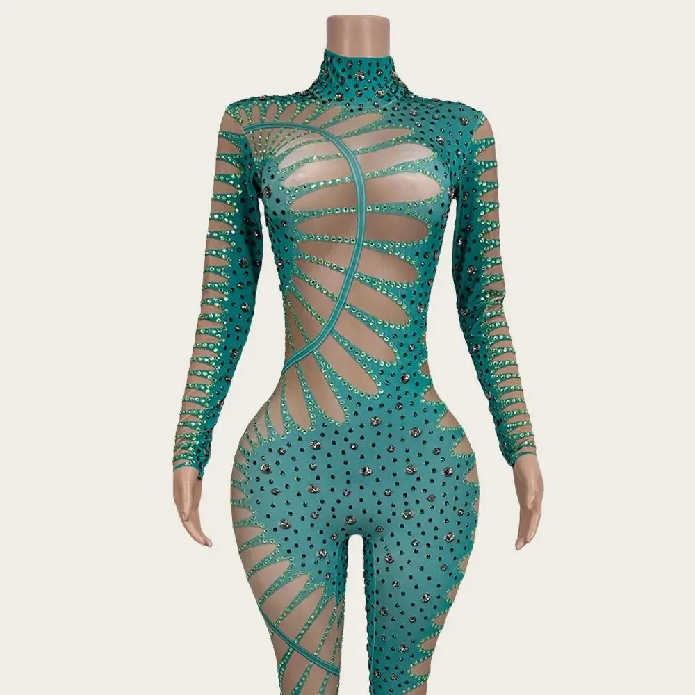 Lvyecao Sparkly Rhinestone Not See Through Spandex Elastic Jumpsuit Night Club Dance Stage Performance Tight Fitting Jumpsuit
Lvyecao Sparkly Rhinestone Not See Through Spandex Elastic Jumpsuit Night Club Dance Stage Performance Tight Fitting Jumpsuit