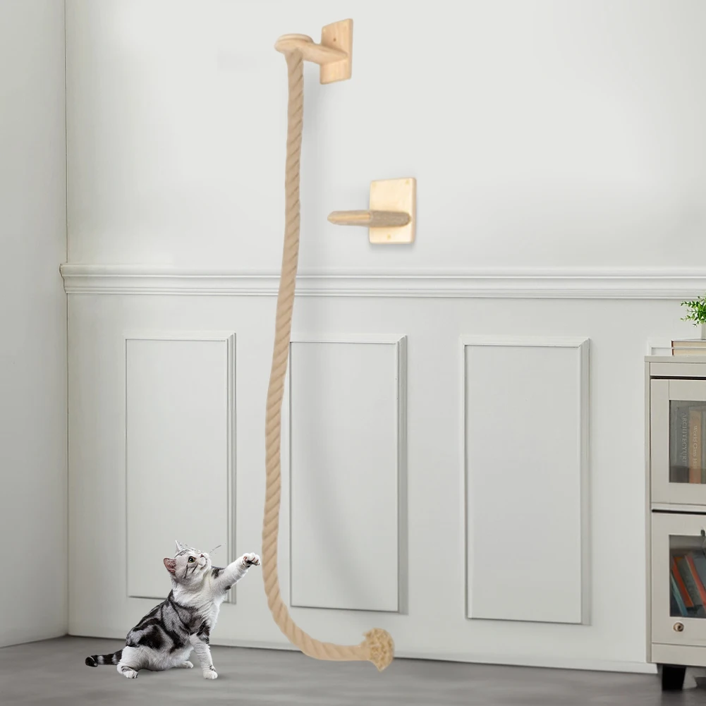 Cat Climbing Rope with Wood Platform Thickened Sisal Rope Reusable Wall Mounted Rope for Cat Furniture Scratcher Play Equipment
Cat Climbing Rope with Wood Platform Thickened Sisal Rope Reusable Wall Mounted Rope for Cat Furniture Scratcher Play Equipment