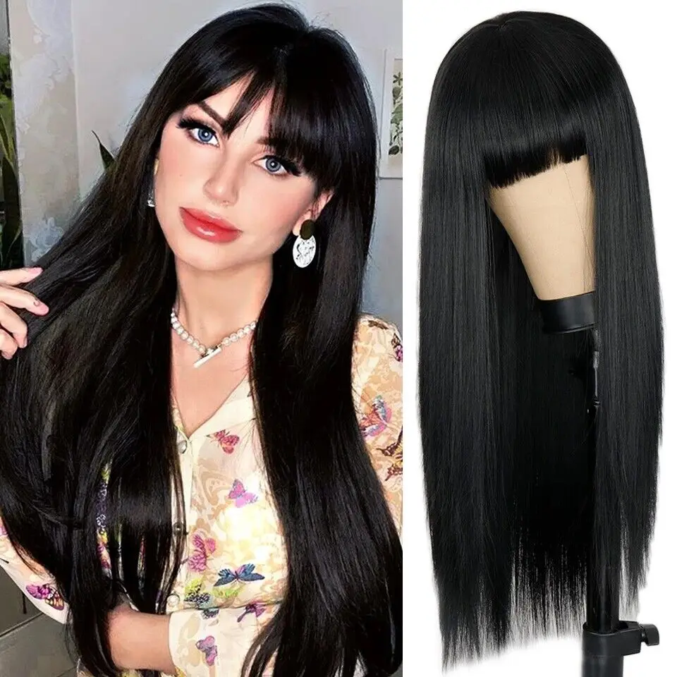 Long Black Straight Wig with Bangs Synthetic Hair Full Wigs Heat Resistant Party
Long Black Straight Wig with Bangs Synthetic Hair Full Wigs Heat Resistant Party