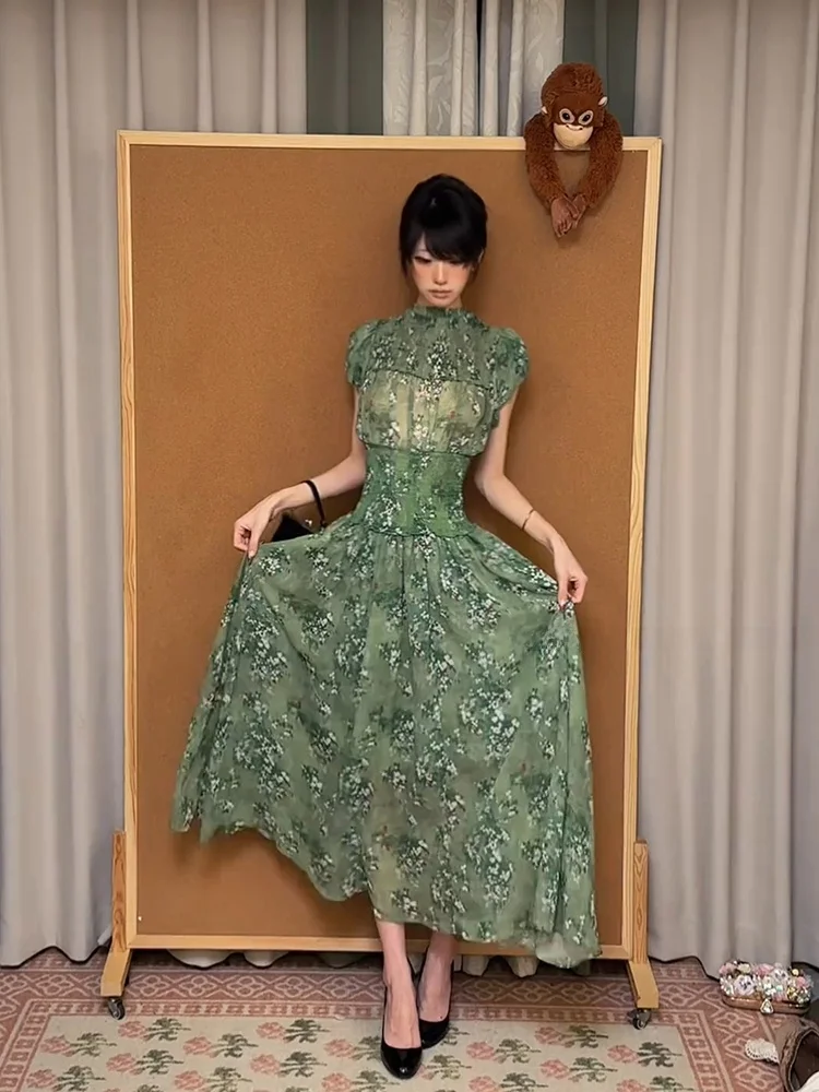Syxatn Vintage Gentle Green Floral Print Dress Summer Design Drawstring Waist Holiday Skirt Women's plus Size A-Line Dress
Syxatn Vintage Gentle Green Floral Print Dress Summer Design Drawstring Waist Holiday Skirt Women's plus Size A-Line Dress