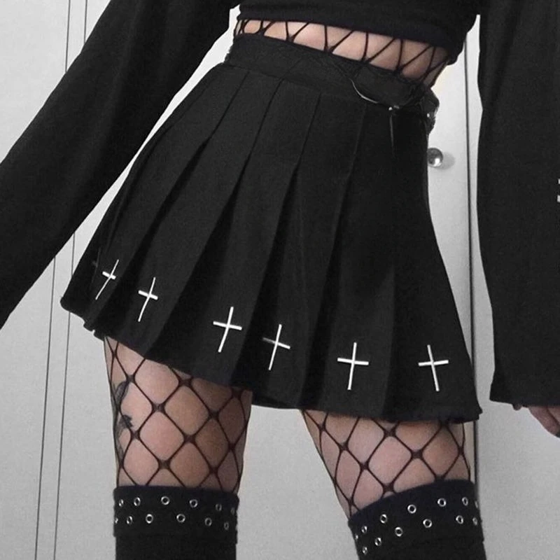Korean Style Gothic Mini Skirts Punk Dark Pleated Skirt Hip Hop Grunge High Waist Sexy Skirt Black White Cross Y2k Skirt Women
Korean Style Gothic Mini Skirts Punk Dark Pleated Skirt Hip Hop Grunge High Waist Sexy Skirt Black White Cross Y2k Skirt Women