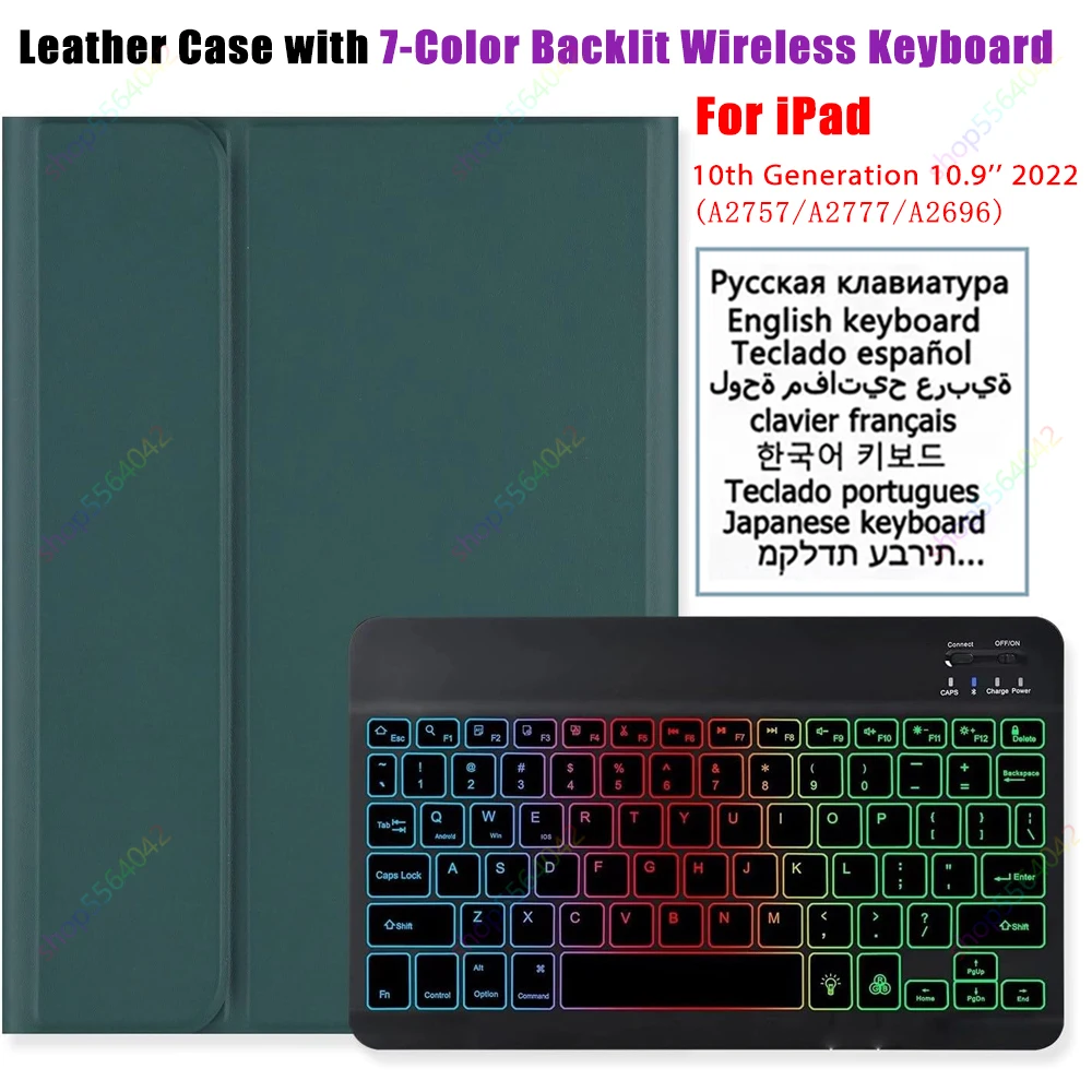 For iPad 10th Generation Case with Keyboard 10.9Inch 7-Color Backlit Wireless Detachable Folio Keyboard Cover with Pencil Holder
For iPad 10th Generation Case with Keyboard 10.9Inch 7-Color Backlit Wireless Detachable Folio Keyboard Cover with Pencil Holder