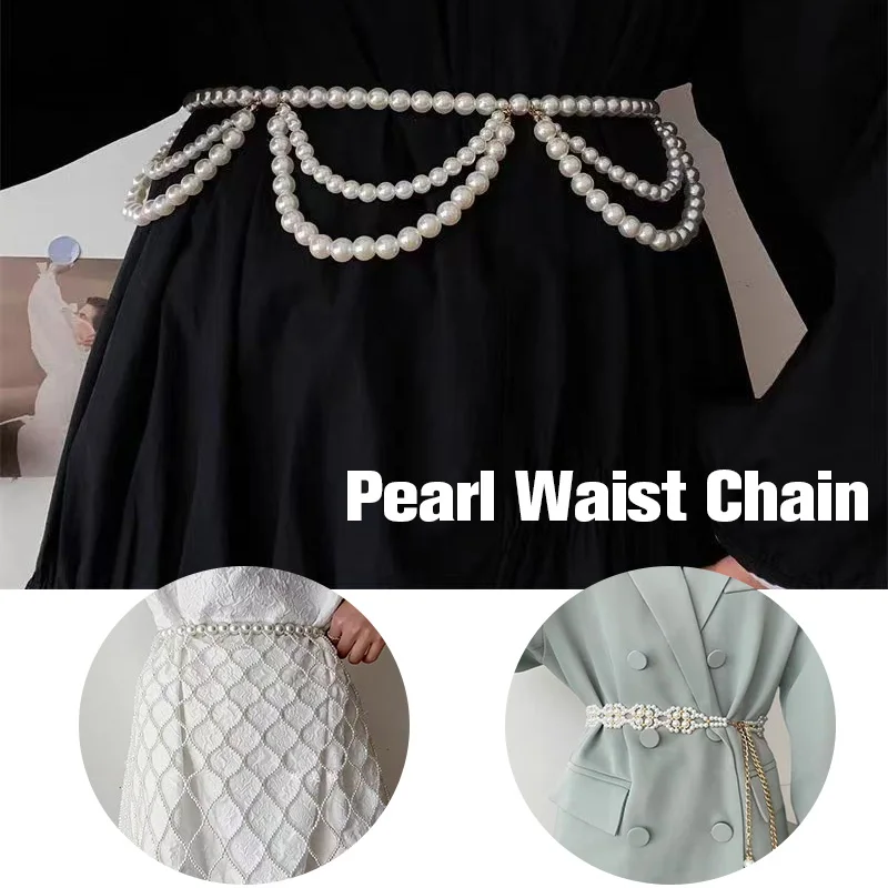 French Pearl Waist Chain Waist Belt Tassel Decor Strap For Women Dress Slim High End Fashion Elegant Clothing Accessory
French Pearl Waist Chain Waist Belt Tassel Decor Strap For Women Dress Slim High End Fashion Elegant Clothing Accessory
