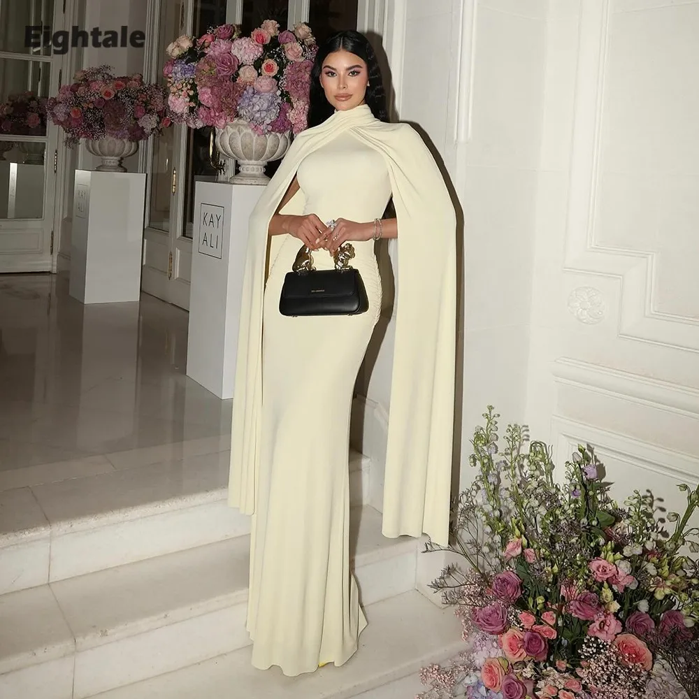 Eightale Elegant Evening Dress for Wedding Party Halter Light Yellow Cap Sleeves Arabic Mermaid Customized Formal Prom Gowns
Eightale Elegant Evening Dress for Wedding Party Halter Light Yellow Cap Sleeves Arabic Mermaid Customized Formal Prom Gowns