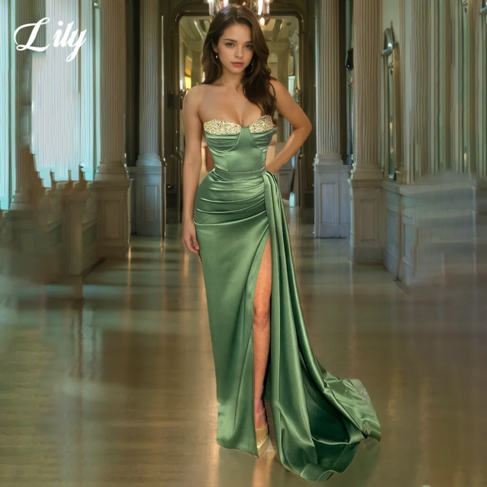Lily Green Sexy Prom Gown Sweetheart Backless Night Dress Shiny Sequins Side High Split Mermaid Evening Dress 프롬 드레스 Customized
Lily Green Sexy Prom Gown Sweetheart Backless Night Dress Shiny Sequins Side High Split Mermaid Evening Dress 프롬 드레스 Customized