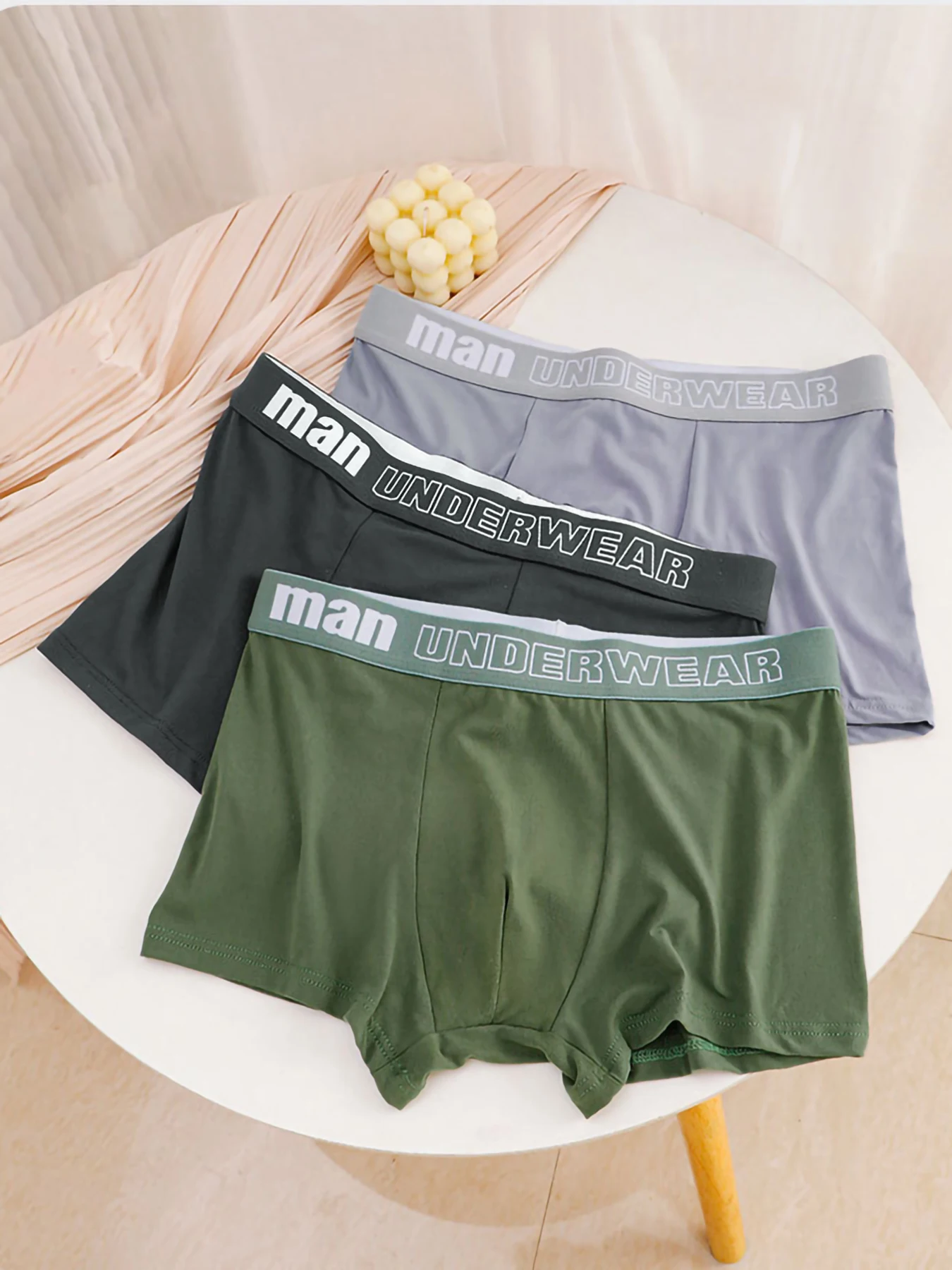 3-Piece Men's Mid-Waist Boxer Briefs Set - "man UNDERWEAR" Logo Waistband Underwear
3-Piece Men's Mid-Waist Boxer Briefs Set - "man UNDERWEAR" Logo Waistband Underwear