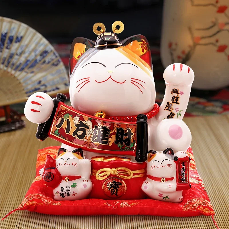 9-дюймовый японский керамический Lucky Cat Maneki Neko Fortune Cat, центральная часть фэн-шуй, копилка, украшение для домашнего рабочего стола, подарок
9-дюймовый японский керамический Lucky Cat Maneki Neko Fortune Cat, центральная часть фэн-шуй, копилка, украшение для домашнего рабочего стола, подарок